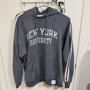 Champion New York University NYU Violets Gray and White Sweatshirt Hoodie Size M